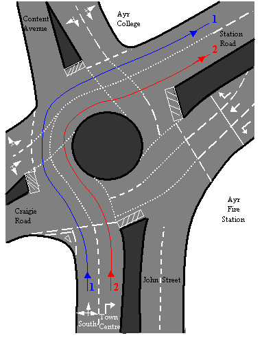 Roundabout next to Ayr College