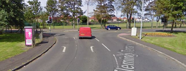 T-junction at Fleming Terrace and Kilwinning Road