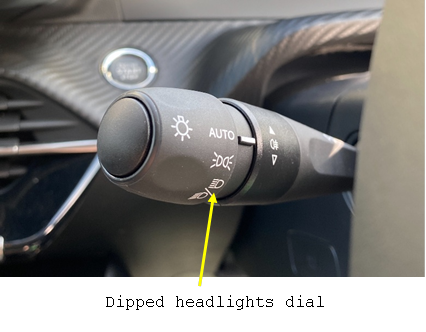 Show and Tell (Vehicle Safety Checks) - Dipped headlights diagram